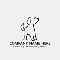 Dog illustration black and white for logo company vector image
