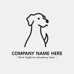 Dog illustration black and white for logo company vector image
