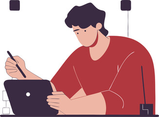 Isometric Illustration of Artist Creating Fantasy Images Using AI Art Tool