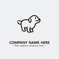 Dog illustration black and white for logo company vector image
