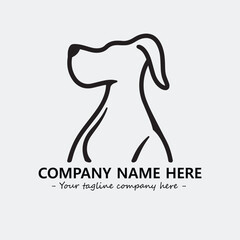 Dog illustration black and white for logo company vector image

