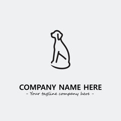 Dog illustration black and white for logo company vector image
