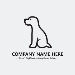 Dog illustration black and white for logo company vector image
