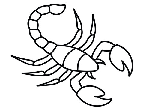 recommend clip art: scorpion line art silhouette illustration, Scorpion line vector illustration, a detailed line art drawing of a scorpion illustration