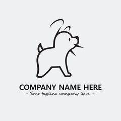 Dog illustration black and white for logo company vector image
