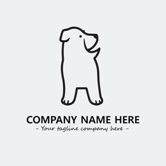 Dog illustration black and white for logo company vector image
