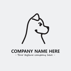 Dog illustration black and white for logo company vector image
