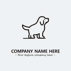 Dog illustration black and white for logo company vector image
