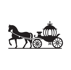 Horse and carriage silhouette vector illustration