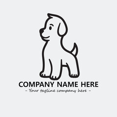 Dog illustration black and white for logo company vector image
