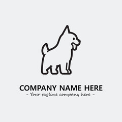 Dog illustration black and white for logo company vector image
