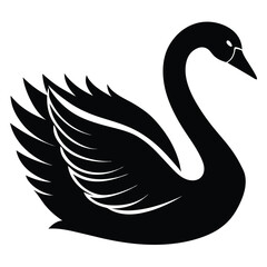 Obraz premium swan vector sihouette