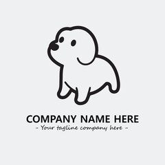 Dog illustration black and white for logo company vector image
