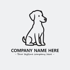 Dog illustration black and white for logo company vector image
