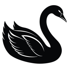 Obraz premium swan vector sihouette