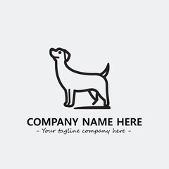 Dog illustration black and white for logo company vector image
