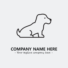 Dog illustration black and white for logo company vector image
