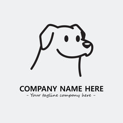Dog illustration black and white for logo company vector image
