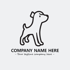 Dog illustration black and white for logo company vector image
