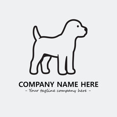Dog illustration black and white for logo company vector image
