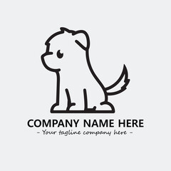 Dog illustration black and white for logo company vector image
