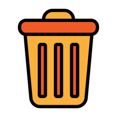 Trash Can Vector Filled Icon Design