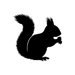 Red squirrel silhouette vector flat illustration design. © Techzaka