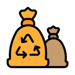 Trash Bags Vector Filled Icon Design