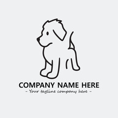 Dog illustration black and white for logo company vector image
