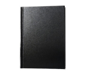 Black hardcover book, transparent background