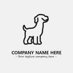Dog illustration black and white for logo company vector image
