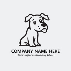 Dog illustration black and white for logo company vector image
