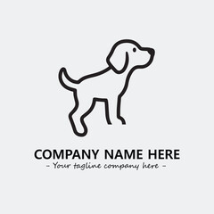 Dog illustration black and white for logo company vector image
