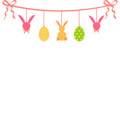 Colorful Easter Egg Hanging Border
