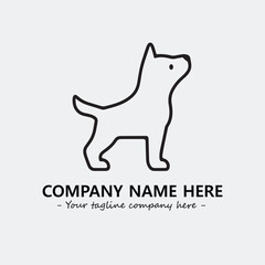 Dog illustration black and white for logo company vector image
