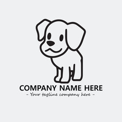 Dog illustration black and white for logo company vector image
