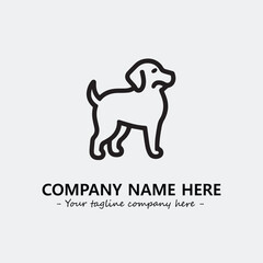 Dog illustration black and white for logo company vector image
