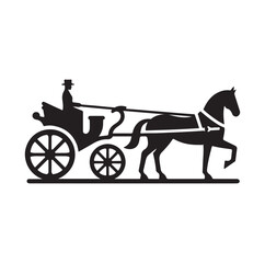 Horse and carriage silhouette vector illustration