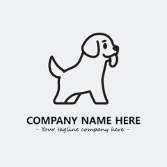 Dog illustration black and white for logo company vector image
