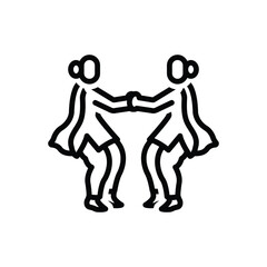 Black line icon for gidda dance