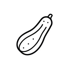 Zucchini Vegetable Icon Black And White Vector Line Art Style Illustration