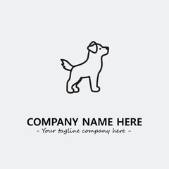 Dog illustration black and white for logo company vector image
