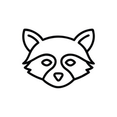 Raccoon Head Icon Line Art Simple Animal Illustration Vector Design Graphic