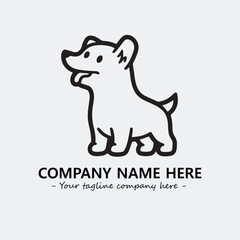 Dog illustration black and white for logo company vector image
