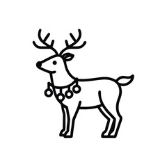 Festive Reindeer With Ornament Garland Vector Illustration Christmas Holiday Icon