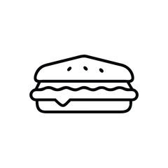 Burger Minimalist Icon Design Fast Food Outline Vector Graphic Element