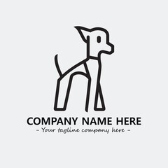 Dog illustration black and white for logo company vector image
