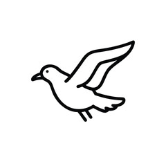 Minimalist Bird Illustration Flying Bird Icon Outline Design Vector Image