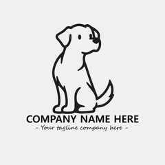 Dog illustration black and white for logo company vector image
