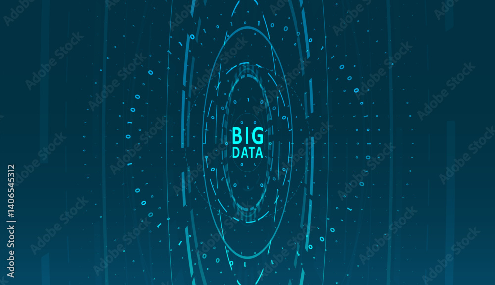 Poster abstract big data visualization. big data code representation. graphic concept for your design